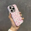 Venda Quente Transfronteiriça Tela Cheia Design Rosa Tinta Salpicada Adequado para Apple 16Pm Película Duas em Uma Capa de Celular Anti-Queda iPhone 17