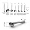 Juego de 7 Cucharas Medidoras de Acero Inoxidable con Escala Regla Medidora Cuchara para Hornear Condimentar Juego de Cucharas para Cocinar