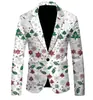 2026 Nuevo Traje Navideño para Hombre con Estampado de Comercio Exterior Chaqueta Blazer de Moda Urbana Ajustado