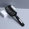 Peine de doblez grande para mujer, con dientes largos y anchos, para peinar el cabello rizado y esponjoso, con cerdas antiestáticas y arco de masaje.