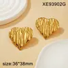 Pendientes de Acero de Titanio Plegados en Forma de Corazón, Pendientes Chapados en Oro de 18 Quilates para Mujer, Pendientes de Moda y Versátiles, Pendientes de Lujo Ligero y de Gama Alta