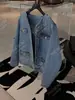 Yuran 26 Estilo Nuevo de Principios de Primavera Algodón de Fibra Larga Hilado Siro Botón Dorado en Relieve Chaqueta de Mezclilla Holgada Estilo Chanel