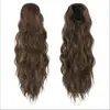 Rabo de cavalo peruca transfronteiriço para mulheres, rabo de cavalo alto longo natural fofo permanente de milho com rede de cordão, peruca de rabo de cavalo cacheado