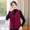 Novo Colete de Algodão Quente e Espesso de Outono e Inverno para Mulheres de Meia-idade e Idosas, Roupa de Mãe, Colete de Camada Interna com Gola V para Avó