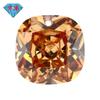 Huagang Gema Medio Agujero Único Color Champagne Cuadrado Gordo Zircón Piedra Nuda Almohada Joyería con Cuentas DIY