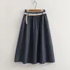 Colección Otoño 2026 Falda de Mezclilla Blanca Fresca Estilo Japonés con Cinturón para Mujer Falda Casual de Corte A Venta al por Mayor