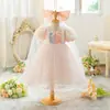 Vestido da Princesa Aisha de Frozen para Bebês Novo Vestido de Verão da Aisha Vestido de Aniversário Elegante com Manga Curta