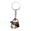 Venda Direta da Fábrica Formato de Pinguim Desenho Animado Fofo Pingente de Chave Boneca DIY Criativo Chaveiro de Cola Macia Acessórios