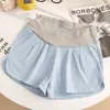 Shorts para Grávidas Verão Feminino Roupa Externa Jeans Tencel Três Pontos Perna Larga Calças de Verão para Pequenas e Calças Largas para Verão