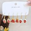 Aretes Navideños Europeos y Americanos Transfronterizos para Mujer, Aretes de Gota de Aceite de Aleación Creativa Personalizada, Set de Varias Piezas