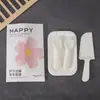 Nuevo Juego Desechable de Cuchillo, Tenedor y Plato para Pastel, Combinación de Plato y Tenedor para Hornear, Vajilla de Cumpleaños, Plato, Tenedor y Vela de Papel Biodegradable