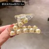 Presilha de Garra Transparente com Pérolas em Forma de Z, Novo Estilo Coreano e Japonês, Presilha para Meio-rabo Cravejada com Diamantes para Mulheres, Presilha de Tubarão de Alta Qualidade