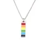 Collar para Hombre Colgante Rectangular Arcoíris de Seis Colores Cadena de Lana Celebridad de Internet para Mujer Simple Elegante Hip-Hop Accesorios de Acero Inoxidable