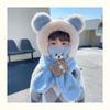 Gorro de invierno de dibujos animados para niños, estilo coreano, bonito gorro con protección para las orejas para bebés, bufanda para niños y niñas, gorro todo en uno, gorra para niños