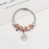 Pulsera de Aleación con Cuentas Estilo Panjia Pulsera de Amor Pulsera Brillante Colgante de Diamante Versátil Ajustable Mejor Amigo Mano