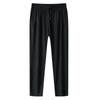 Pantalones Casuales de Seda de Hielo Alta Elasticidad para Hombre Verano Cintura Elástica Pantalones para Niños Fajín Secado Rápido Suave Pantalones de Bucle P81003