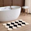 Alfombra Gruesa Antideslizante Absorbente de Cachemira Sintética para Baño, Alfombrilla Refrescante para Pies Gruesa de Terciopelo para Mesita de Noche de Dormitorio