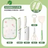 Cuchillo para picar y tabla de cortar para bebés y niños pequeños, herramienta de cocina para niños dos en uno, juego completo de tabla de cortar y cuchillo para alimentos complementarios