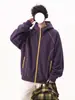 Cárdigan con capucha de peso pesado estilo americano Hsu line deconstruido para hombre, marca de tendencia de alta costura de otoño, chaqueta con capucha fresca y deportiva