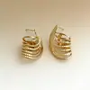 Pendientes Transfronterizos Personalizados de Moda con Textura Geométrica Espiral Hueca, Pendientes Irregulares Creativos de Moda para Mujer