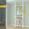 Arara de chão ao teto para uso doméstico no quarto, sem necessidade de furar, arara extensível com haste de suporte de 38 mm de espessura