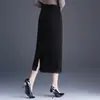 Falda recta simple y elegante para mujer, nuevo modelo otoño e invierno 2026, de cintura alta, estiliza la figura, con abertura, elegante y adecuada para ir al trabajo, falda ajustada