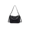 Bolsa Feminina de Couro Genuíno Transfronteiriça, Novo Modelo Popular, Bolsa de Ombro de Grande Capacidade para o Dia a Dia, Bolsa Simples de Couro Genuíno de Cor Sólida