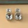 Brincos Atacado Comércio Exterior Transfronteiriço Europeu e Americano Retro Diamante Colorido Quadrado Geométrico Simples Brincos de Strass Brincos para Festa de Jantar Atacado