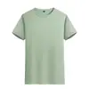 Camiseta de manga corta de algodón de seda helada personalizada de alta elasticidad para hombre, corte holgado, hombros caídos, moderna, cómoda, fresca, de secado rápido, fábrica de ropa de verano