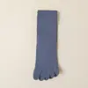Calcetines de Cinco Dedos para Mujer, de Media Pantorrilla, Estilo Delgado de Verano, Color Sólido, Separados por Dedos, Calcetines Largos Apilados, Algodón Puro, Simples y Versátiles, Resistentes al Olor