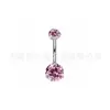 Piercing de Umbigo em Liga de Titânio F136 com Zircônia 5A Anel de Umbigo G23 Body Piercing Atacado Transfronteiriço