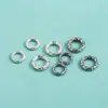 Anillo texturizado de plata de ley S925 8 mm 10 mm Anillo cerrado Anillo para correr Pulsera de cuerda trenzada DIY Anillo cerrado con superficie golpeada