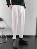 Pantalones de traje con velcro para hombre, estilo occidental, ajustados, combinables, tipo harén, holgados, estilo coreano, ajustados y casuales.