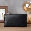 1196 Cartera de Cuero Genuino, Billetera para Monedas, Bolso para Teléfono, Piel de Vaca de Capa Superior Informal Ultra-delgado con Cremallera, Cartera de Cuero Crazy Horse, Moderno