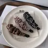 Presilha Banana Vintage com Estampa de Leopardo e Bolinhas Franzida com Acabamento de Luxo, Presilha Vertical para Prender Rabo de Cavalo Torcido, Grampo Horizontal para Volume na Parte de Trás da Cabeça