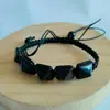 Pulsera tejida multicolor cuadrada transfronteriza Lapislázuli Amatista Ojo de Tigre Pulsera tejida Pulsera tejida piramidal