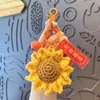 Pingente de Girassol Crochê para Ensino Médio e Vestibular, Ganhando o Primeiro Prêmio, Futuro Brilhante, Bolsa de Formatura, Chaveiro Anti-Perda