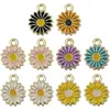 Accesorios para joyería DIY de aleación: Colgantes de flor de goteo de aceite, girasol y margarita para pendientes, collares y llaveros, un superventas transfronterizo