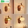 Lámpara de Pared Estilo Medieval Lámpara de Pared para Mesita de Noche Madera Maciza Retro Lámpara Americana para Pasillo Lámpara de Pared de Fondo para Sala de Estar Lámparas Zhongshan L271
