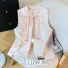 Colete de Cetim Jacquard Estilo Chinês Novo Melhorado com Gola Alta Pequena e Design de Botões para Mães, Qualidade Garantida, Redutor de Idade