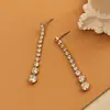 Um Par de Brincos de Franja com Zircônia de Design Exclusivo e Toque de Luxo, Adequados para Banquetes e Casamentos, Brincos de Franja Estilo Francês