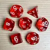 Juego de Dados Poliedros D&D con Patrón de Mármol, Color Mixto Transparente D4D6D8D10D12D20 Caras, Coc, Juego de Mesa, Juego de Siete Piezas