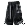 Pantalones Cortos Casuales de Empalme a Cuadros de Verano Nasa Marca de Tendencia Diseño Holgado Ropa de Trabajo Juvenil Pantalones de Cinco Puntos