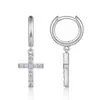 Pendientes de plata 925 modernos y a la moda, venta caliente en transmisión en vivo transfronteriza, pendientes de cruz de moissanita, estilo largo, producto de alta calidad
