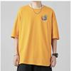 Camiseta de manga corta para hombre, estilo Hong Kong, holgada, con estampado abstracto de dibujos animados, marca de moda, talla grande, de media manga para estudiantes.