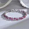 Rubi sintético Oval incrustado pulseira doce de alta qualidade da moda versátil personalidade menina corindo vermelho pulseira 5#