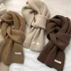 Cachecol de Lã 100% Tricotado para Mulheres no Outono e Inverno, Cachecol Versátil e Quente de Caxemira Australiana para Homens, Atacado