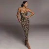 2026 Nuevo Vestido de Tirantes con Cuello en V Estampado de Leopardo Europeo y Americano para Mujer, Comercio Exterior de Amazon, Ajuste Delgado, Sexy, Largo