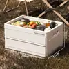 Caja de almacenamiento plegable para acampar al aire libre, caja de almacenamiento portátil de gran capacidad con asa, caja organizadora para maletero de coche y picnic