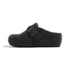 Estilo Inverno 2025 Sapatos de Algodão com Aumento de Altura de 5cm, Sapatos Peludos Retrô Estilo Coreano, Slip-On Fechado, Sapatos Birkenstock Forrados com Lã para Mulheres